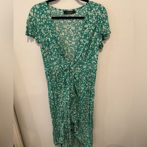 Green Floral Midi Dress